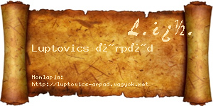 Luptovics Árpád névjegykártya