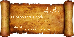Luptovics Árpád névjegykártya