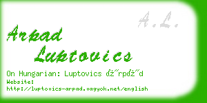 arpad luptovics business card